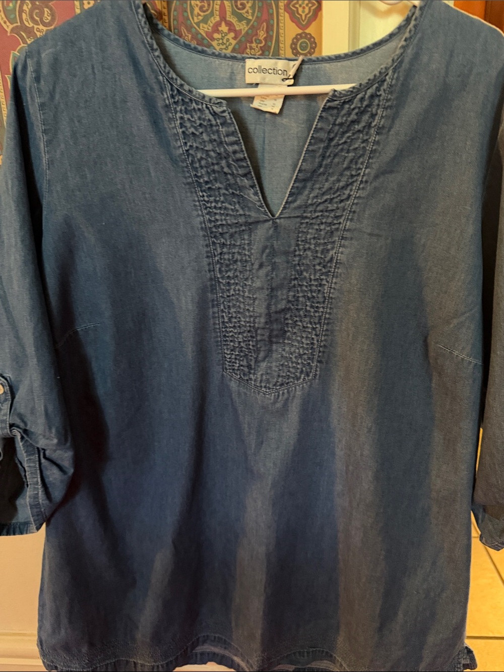 Collection L Blue Chambray Tunic Top